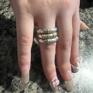 Elegant Ring in Silver with Real Gold